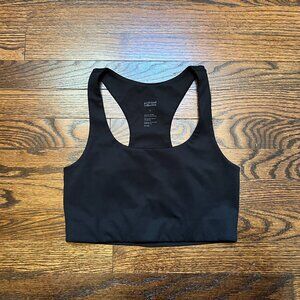 Girlfriend Collective Paloma Racerback Sports Bra in Black, size Small